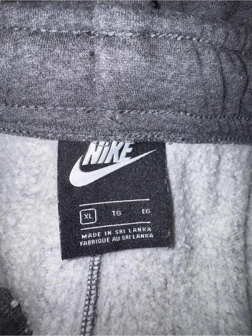 Nike Gray Men's Fleece Joggers with Swoosh Logo